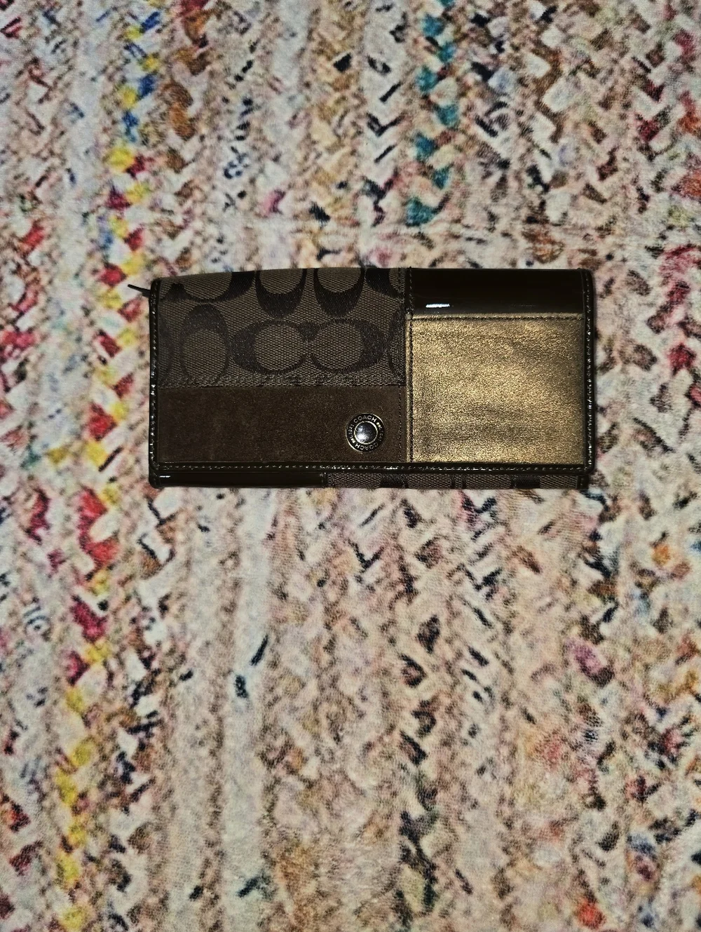 Vintage Coach Signature Patchwork Envelope Wallet